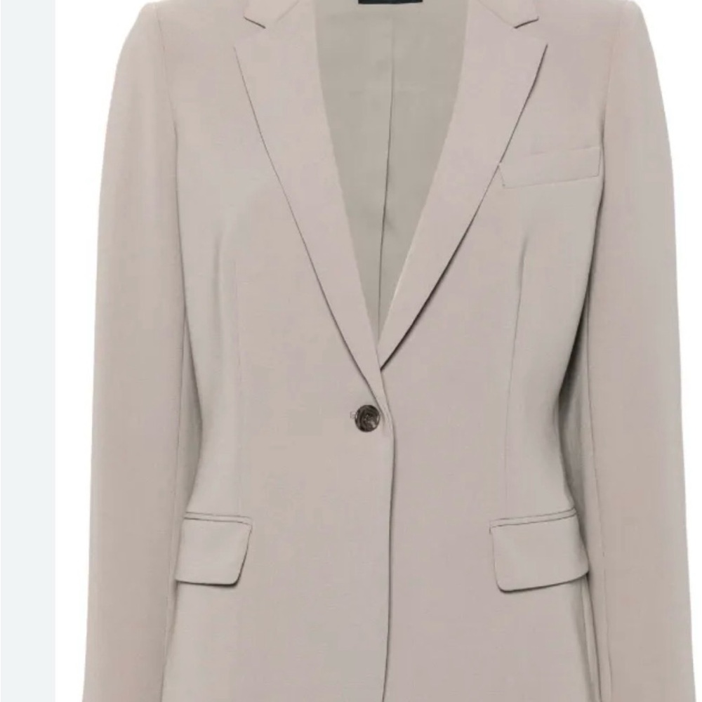 Theory Women's Beige Crepe Blazer Size 12 | Like New | Luxury Work Staple